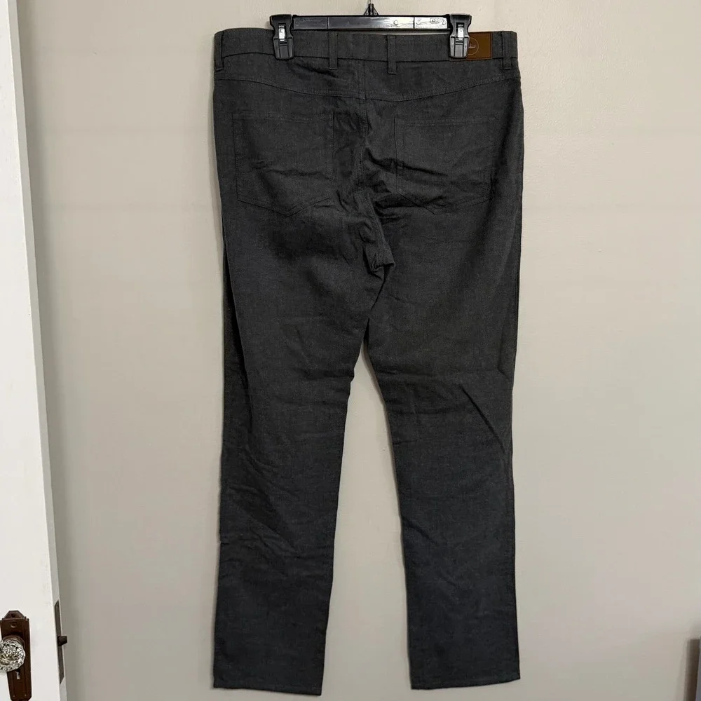 Peter Millar Mens 36x32 Gray Mountainside Flannel 5 Pocket Stretch Pants MF19B01